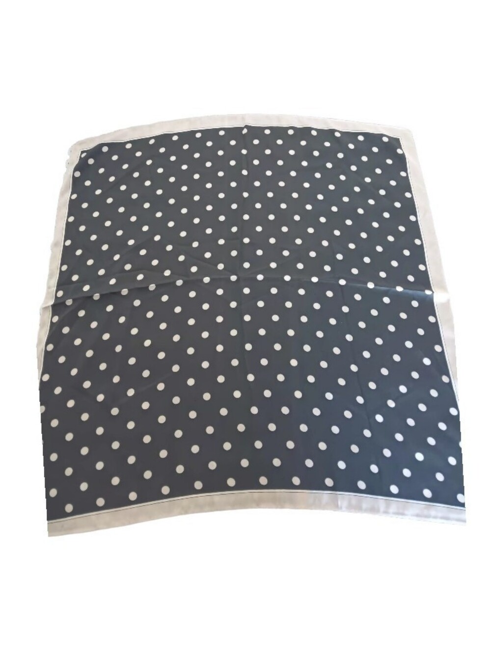 Polka Dots Black Satin Scarf - Picture 3 of 7